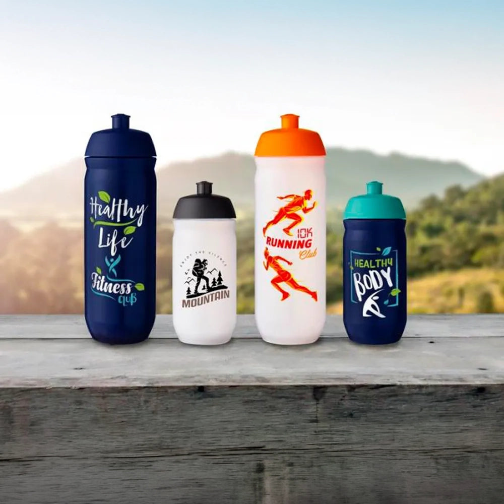 HydroFlex knijpfles 750 ml voor sport - Zwart met zwarte dop