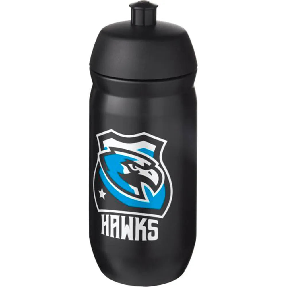HydroFlex knijpfles 500 ml voor sport - Zwart met Zwarte dop