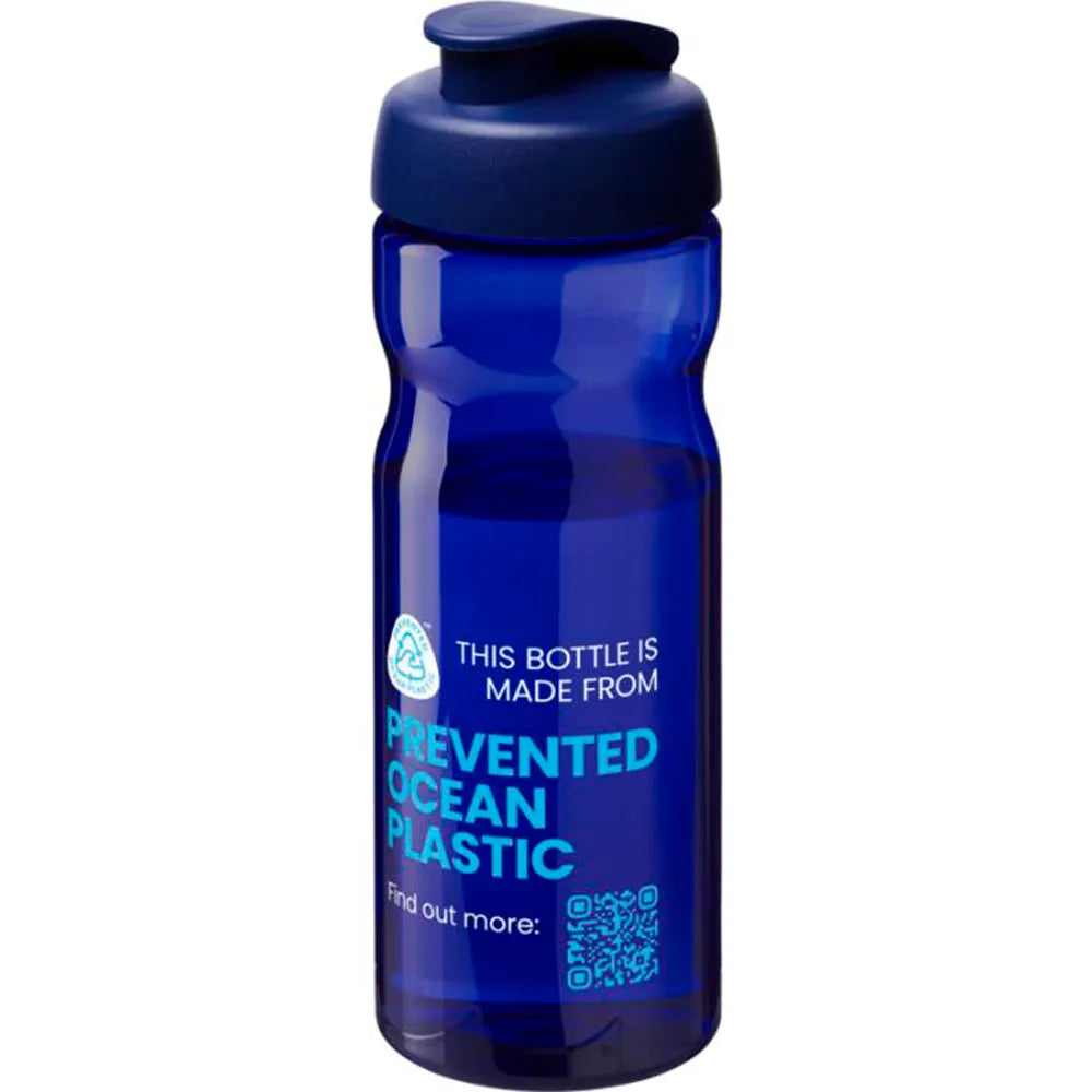 Sportfles 650 ml van Prevented Ocean Plastic - Blauw met blauwe dop
