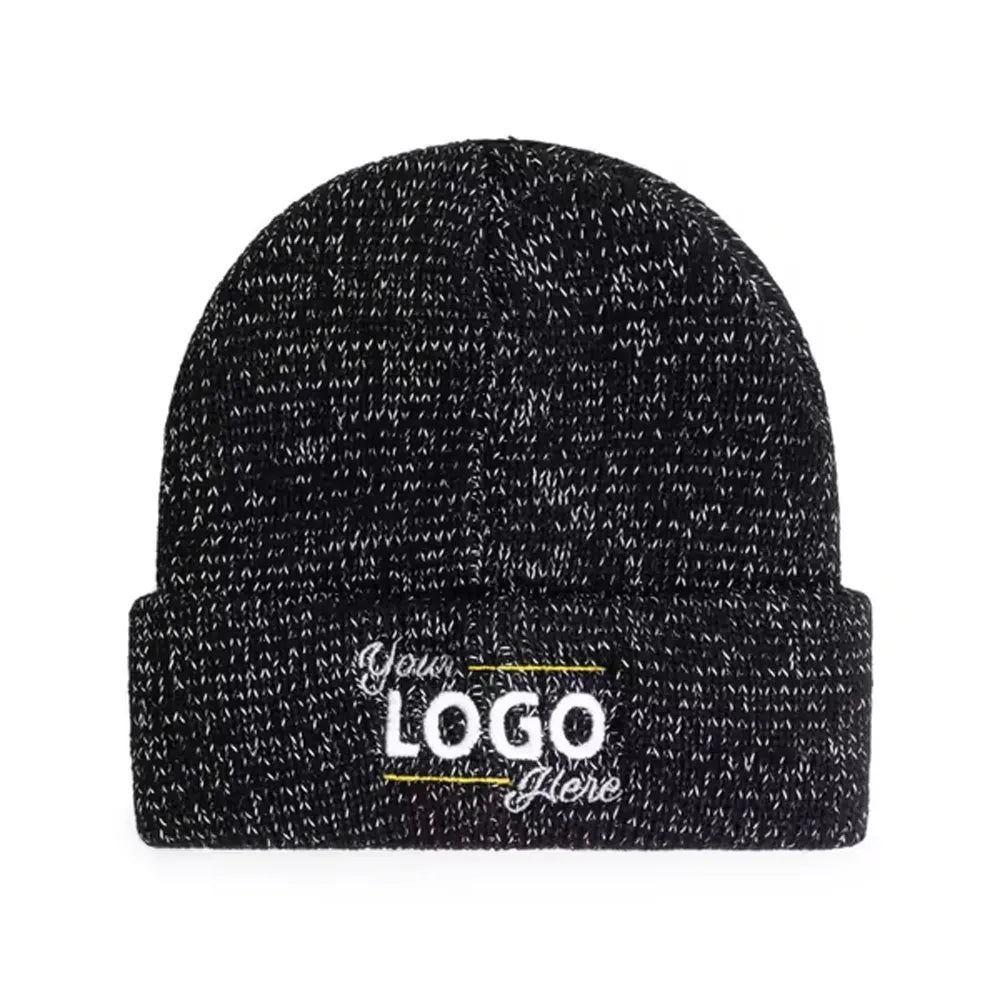 reflecterende muts grof gebreid acryl zwart met logo 211447 03 a03