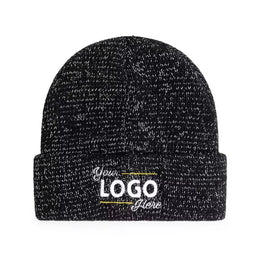 reflecterende muts grof gebreid acryl zwart met logo 211447 03 a03