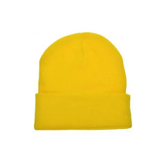 Unisex Acryl Beanie Muts - Yellow