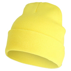 Unisex Acryl Beanie Muts - Yellow