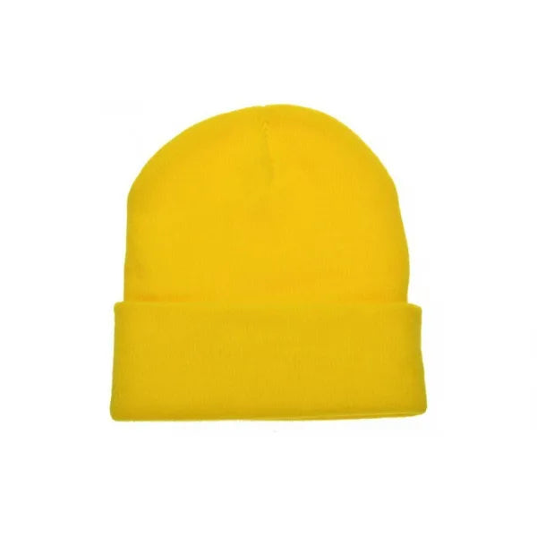 Unisex acryl beanie muts, Geel - 211450