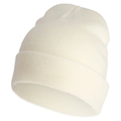 Unisex Acryl Beanie Muts - Wit