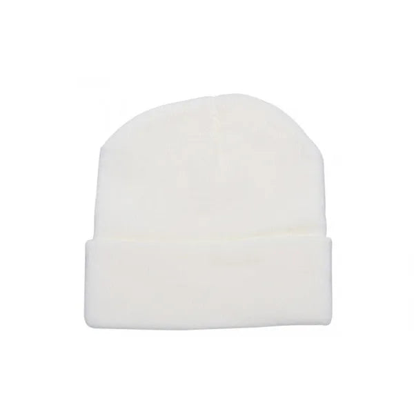 Unisex acryl beanie muts, Wit - 211450