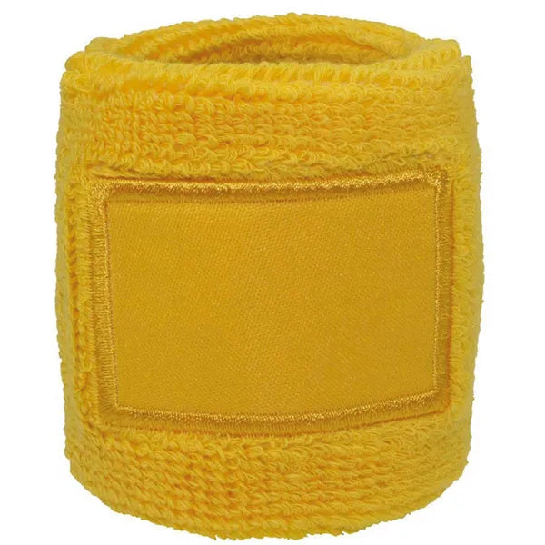 zweetbandje met label geel 211520