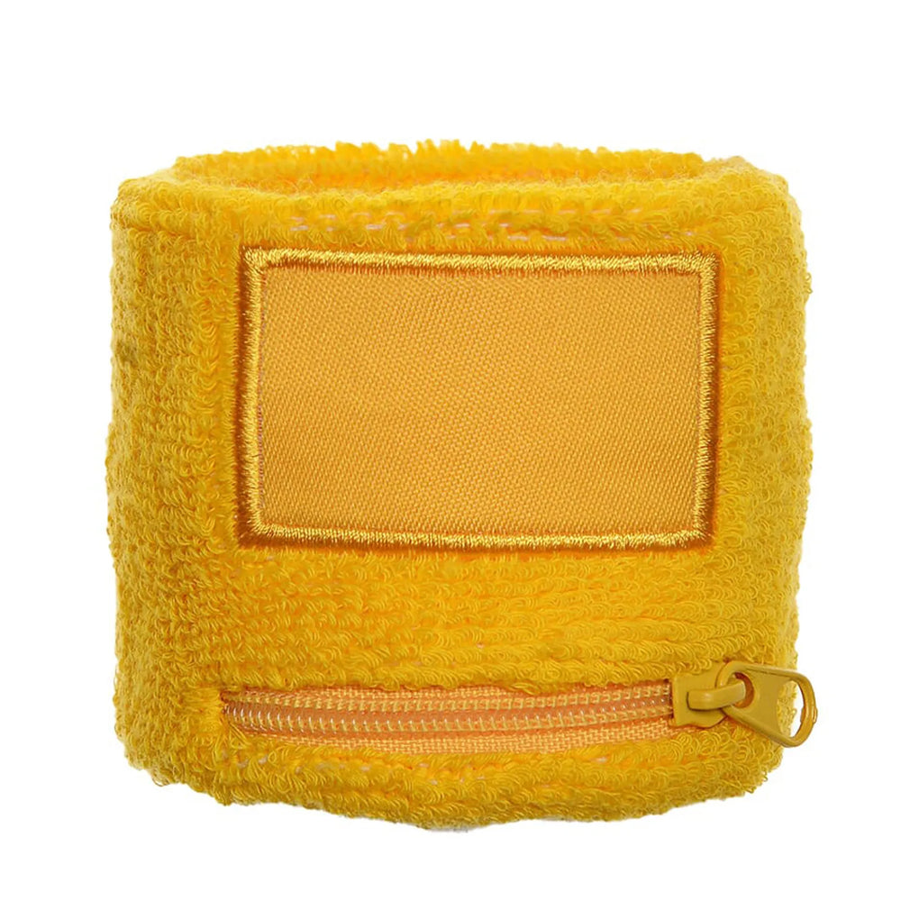 polsband met ritsvakje en label geel 211521