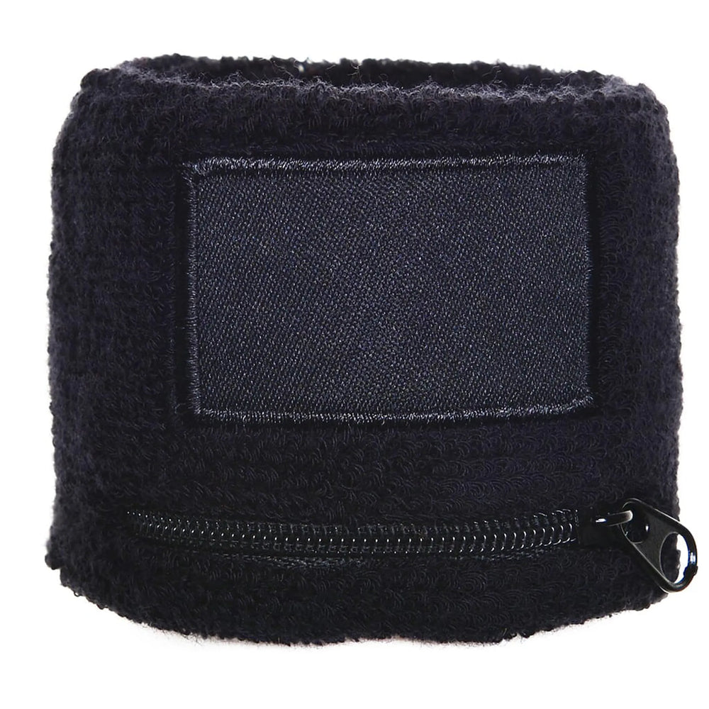 polsband met ritsvakje en label zwart 211521