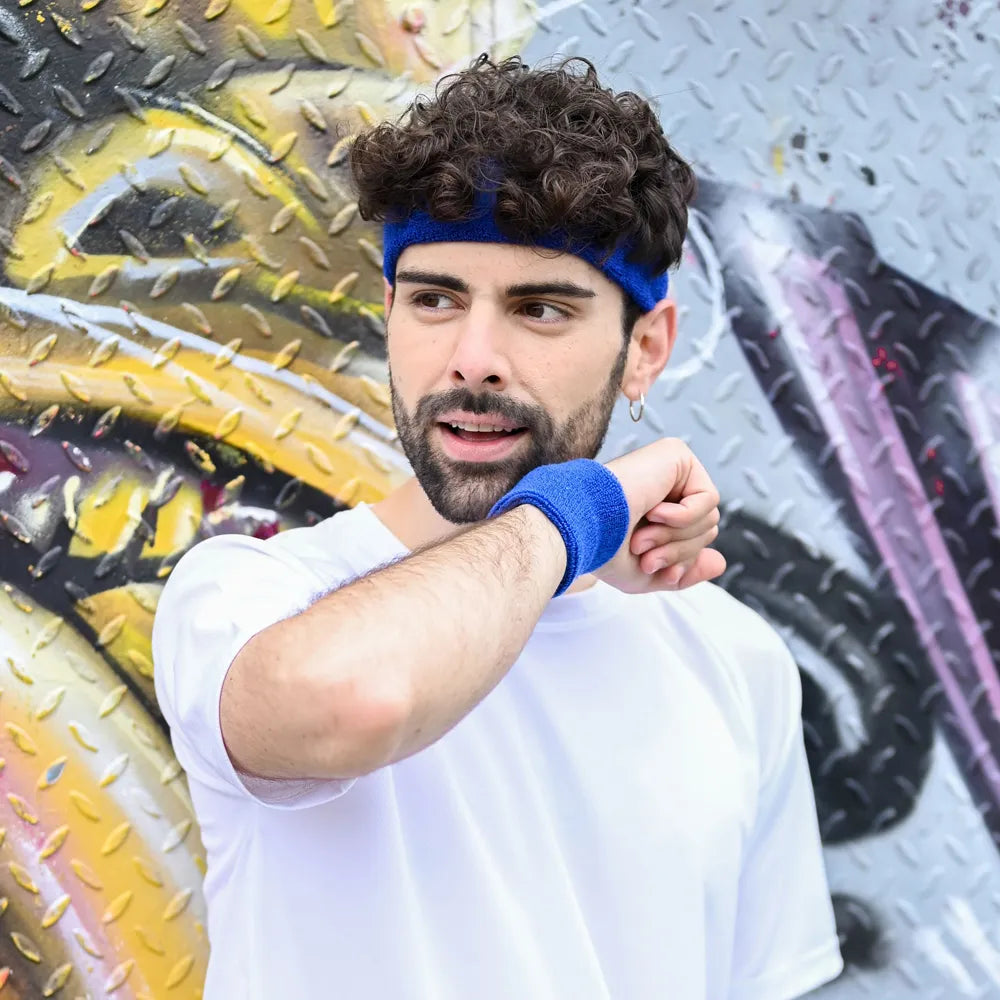 zweetbandje hoofdband blauw sfeer foto 211522