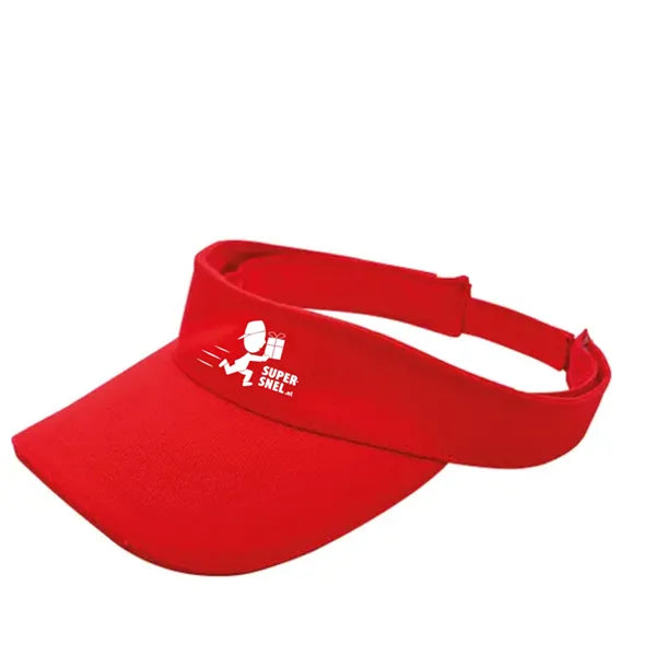 zonneklep brushed rood met logo 211810