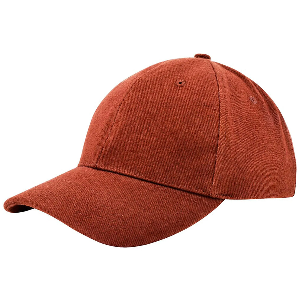 heavy brushed cap katoen verstelbaar bruin voorkant 211926