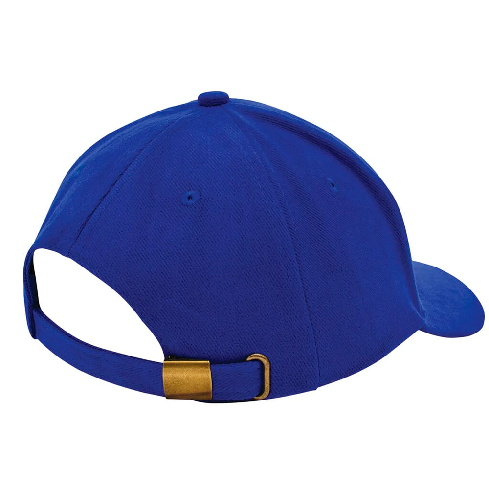 heavy brushed cap katoen verstelbaar kobalt blauw achterkant 211926