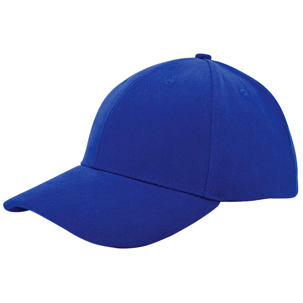heavy brushed cap katoen verstelbaar kobalt blauw voorkant 211926
