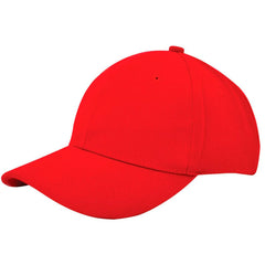 Heavy brushed cap van katoen met verstelbare sluiting - Rood