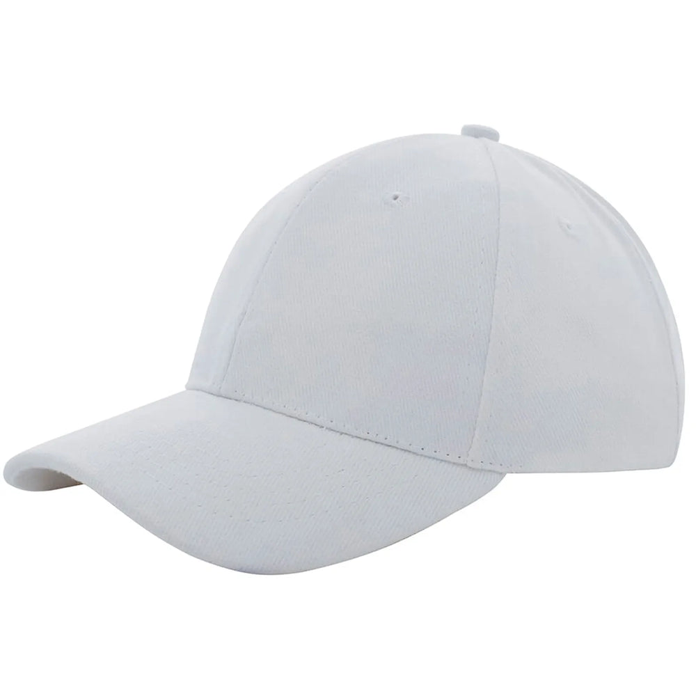 heavy brushed cap katoen verstelbaar wit voorkant 211926