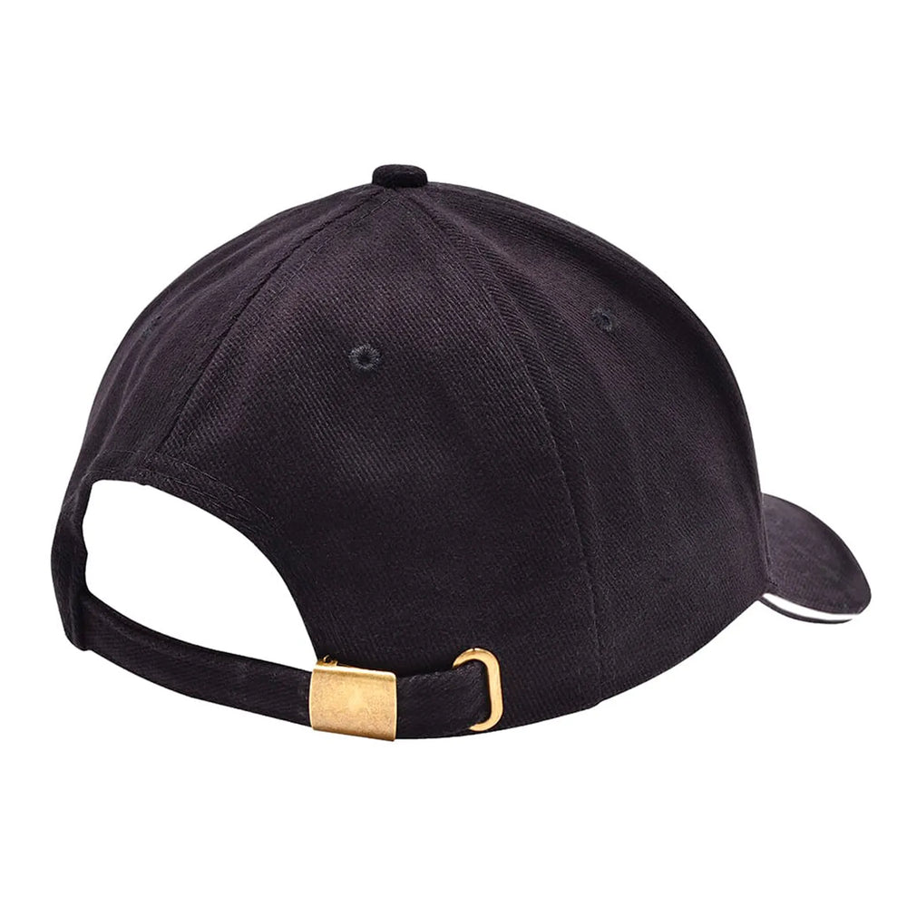 heavy brushed cap katoen verstelbaar zwart wit achterkant  211926