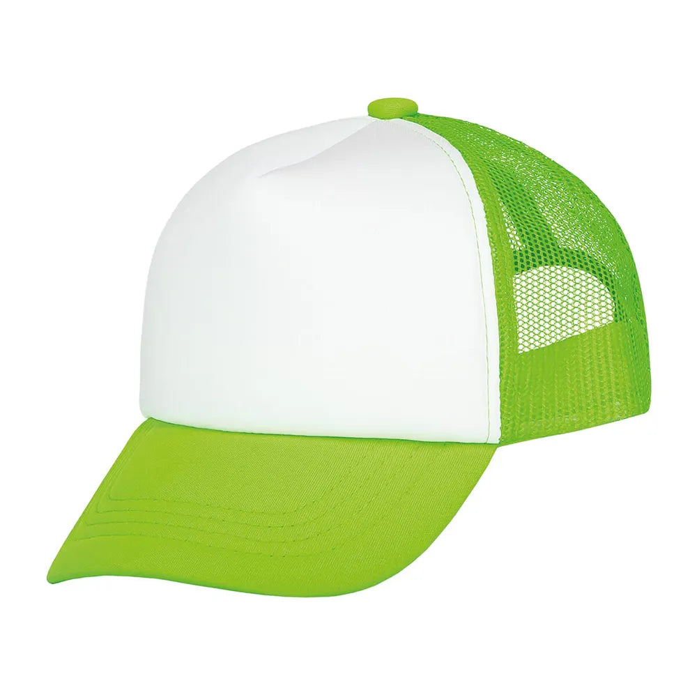 Kids original trucker cap met verstelbare sluiting, Limegroen en wit - 212135