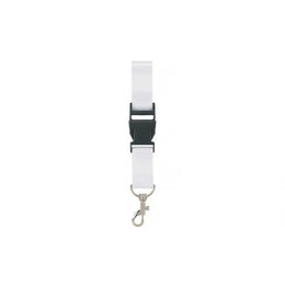 Keycord lanyard van gerecycled rPET, Wit - 212750