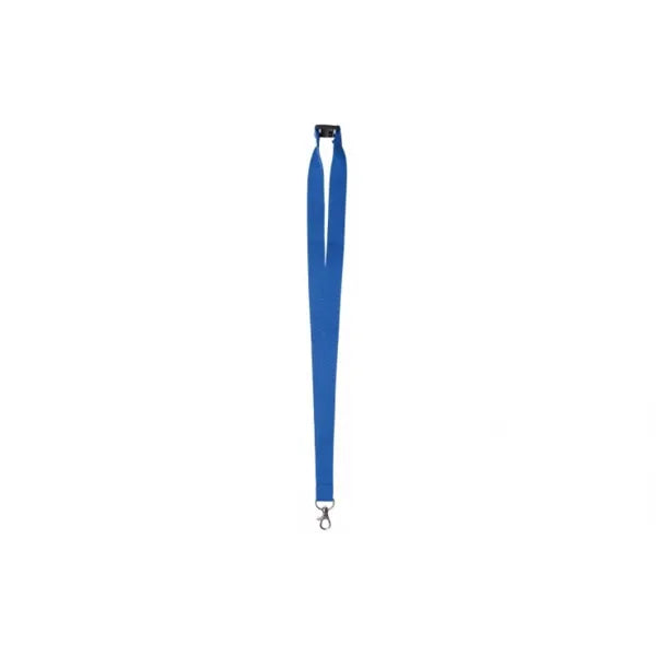 Polyester lanyard met veiligheidssluiting en musketonhaak, Koningsblauw - 217055
