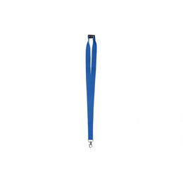 Polyester lanyard met veiligheidssluiting en musketonhaak, Koningsblauw - 217055