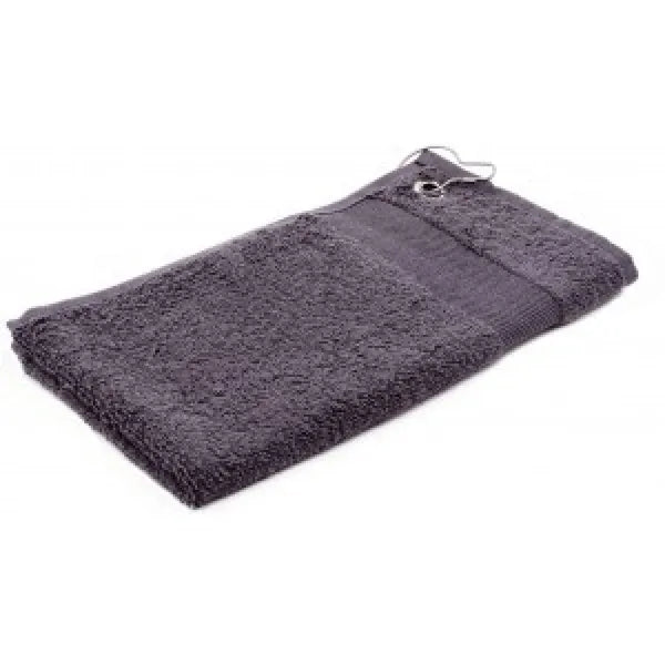 Golfhanddoek met clip 55 x 30 cm 450 gr/m² ringspun katoen, Grijs - 219165