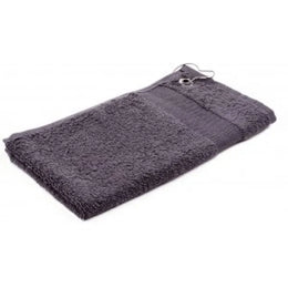 Golfhanddoek met clip 55 x 30 cm 450 gr/m² ringspun katoen, Grijs - 219165