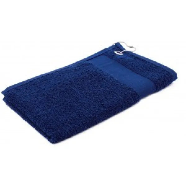 Golfhanddoek met clip 55 x 30 cm 450 gr/m² ringspun katoen, Marineblauw - 219165