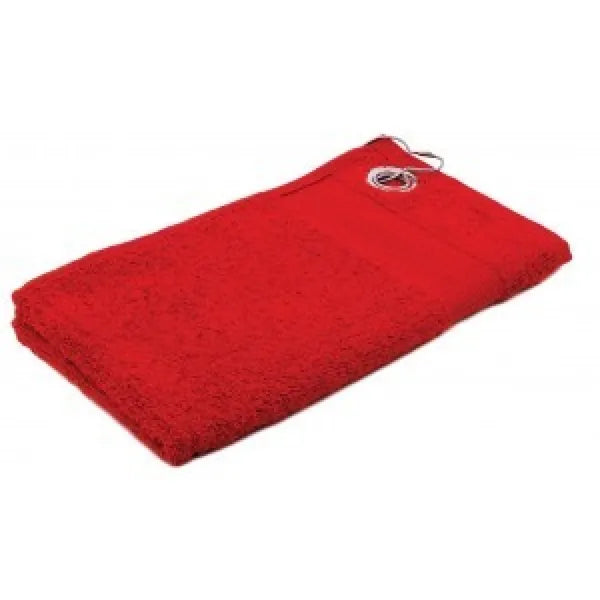 golfhanddoek met clip 55x30 450g katoen rood 219165