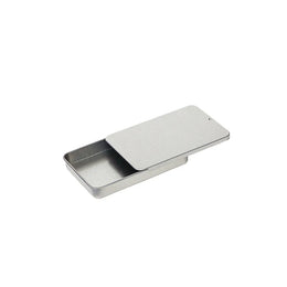 Rechthoekig blik met schuifdeksel, Zilver - 21PL411