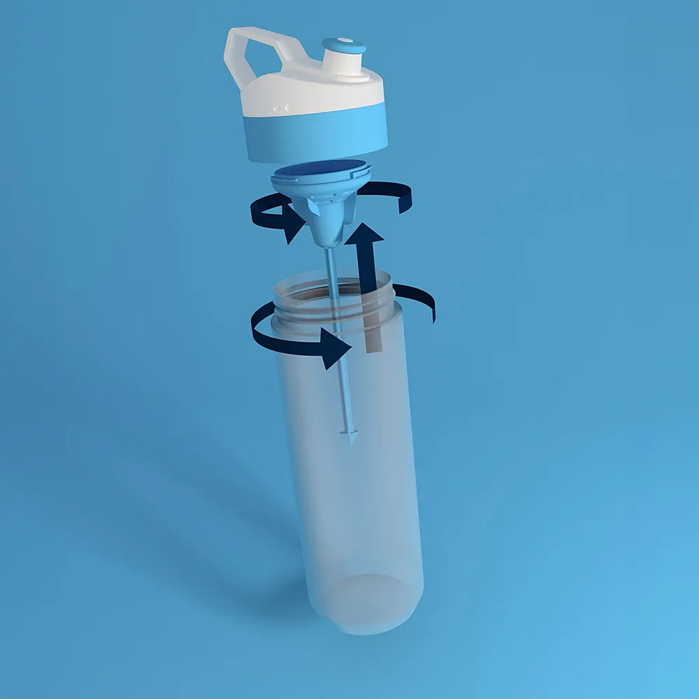 Fuse Bio bidon 450 ml met fruitinfuser detail, Transparant lichtblauw - 2322302T