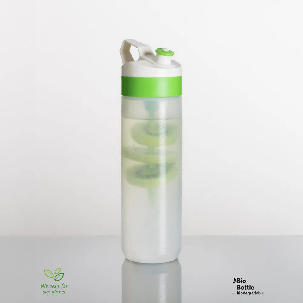 Fuse Bio bidon 450 ml met fruitinfuser gevuld met fruit, Transparant limegroen - 2322302T