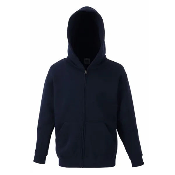 hoodie sweat jacket classic fruit of the loom diep navy voorzijde 2401nk