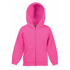 Kindervest met Capuchon van Fruit of the Loom - Fuchsia