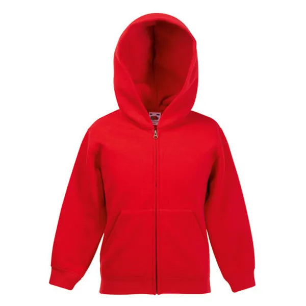 hoodie sweat jacket classic fruit of the loom rood voorzijde 2401nk
