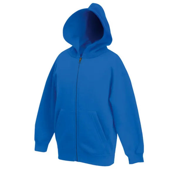 hoodie sweat jacket classic fruit of the loom royal blue voorzijde 2401nk