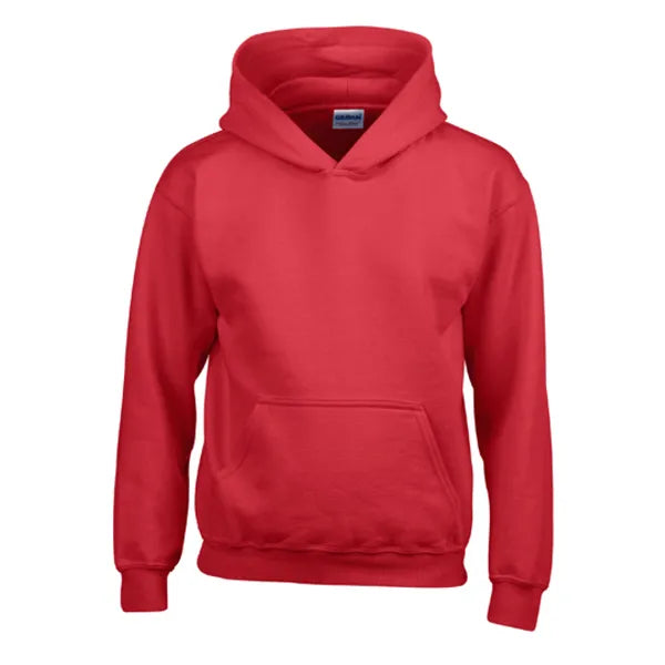 sweatshirt youth hooded gildan rood  voorzijde 2418500k