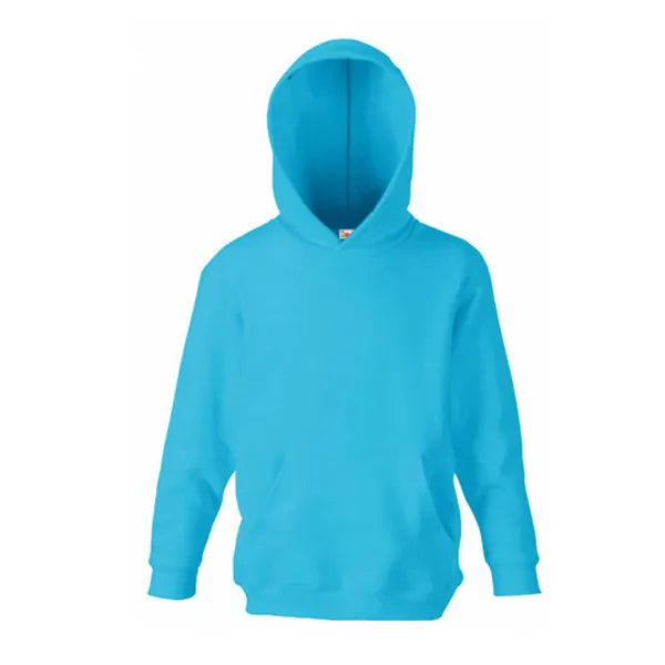 hoodie sweat classic fruit of the loom azuur blauw voorzijde 2421nk