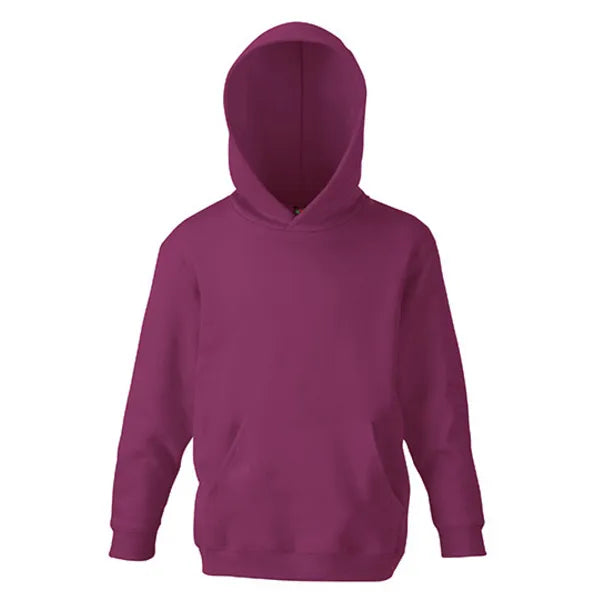 hoodie sweat classic fruit of the loom burgundy voorzijde 2421nk