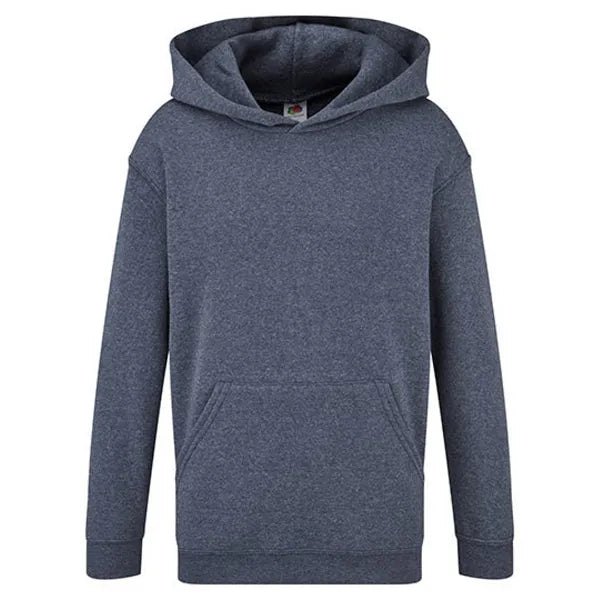 hoodie sweat classic fruit of the loom navy melange voorzijde 2421nk