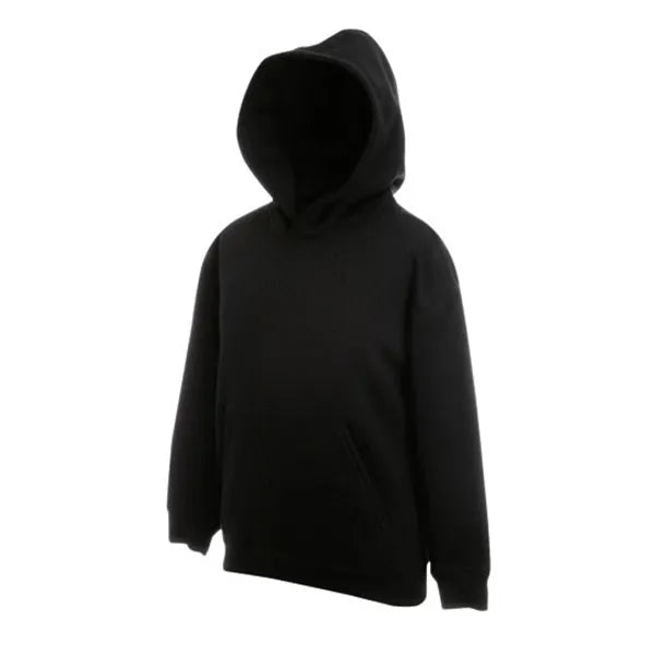 hoodie sweat classic fruit of the loom zwart voorzijde 2421nk