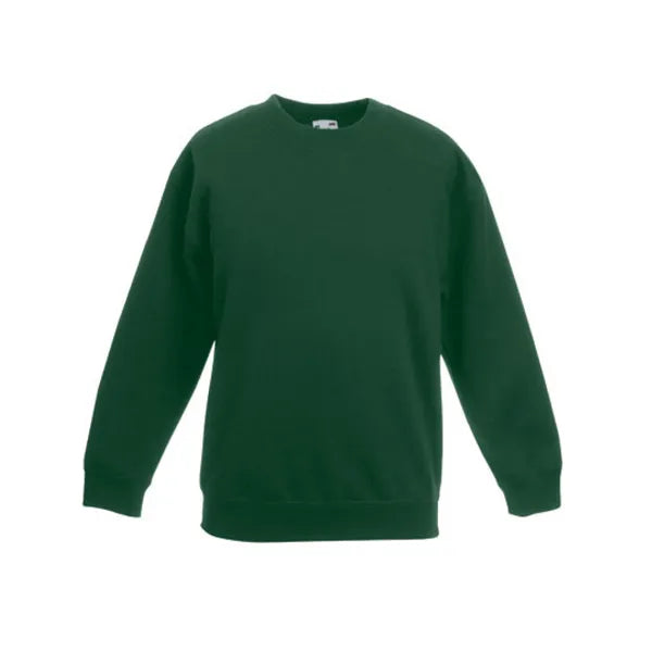 Fruit of the Loom kindersweater met ronde hals, Flessengroen - 2424NK