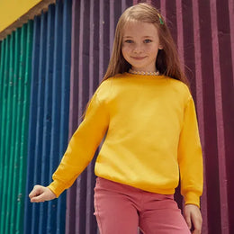 Fruit of the Loom kindersweater met ronde hals sfeerbeeld, Geel - 2424NK