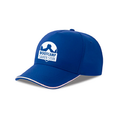 Gerecyclede 5-panel cap met contrasterende bies - Blauw