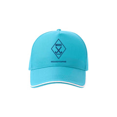 Gerecyclede 5-panel cap met contrasterende bies - Lichtblauw