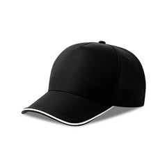 Recy Five Piping Cap van gerecycled polyester - Zwart