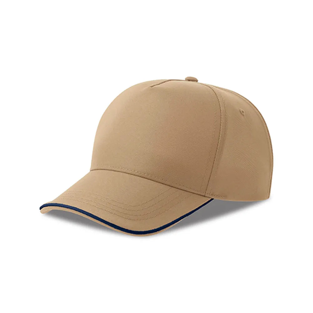 Recy Five Piping Cap van gerecycled polyester - Khaki
