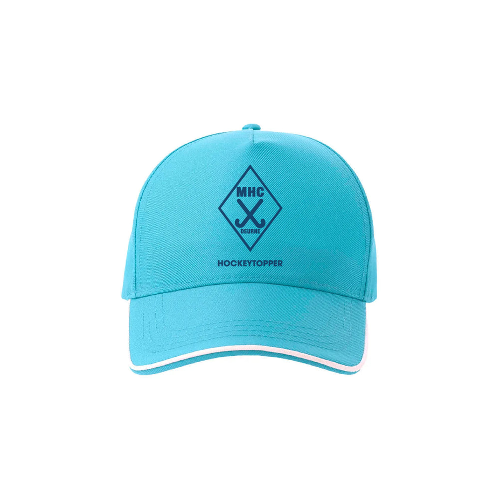 Recy Five Piping Cap van gerecycled polyester - Lichtblauw
