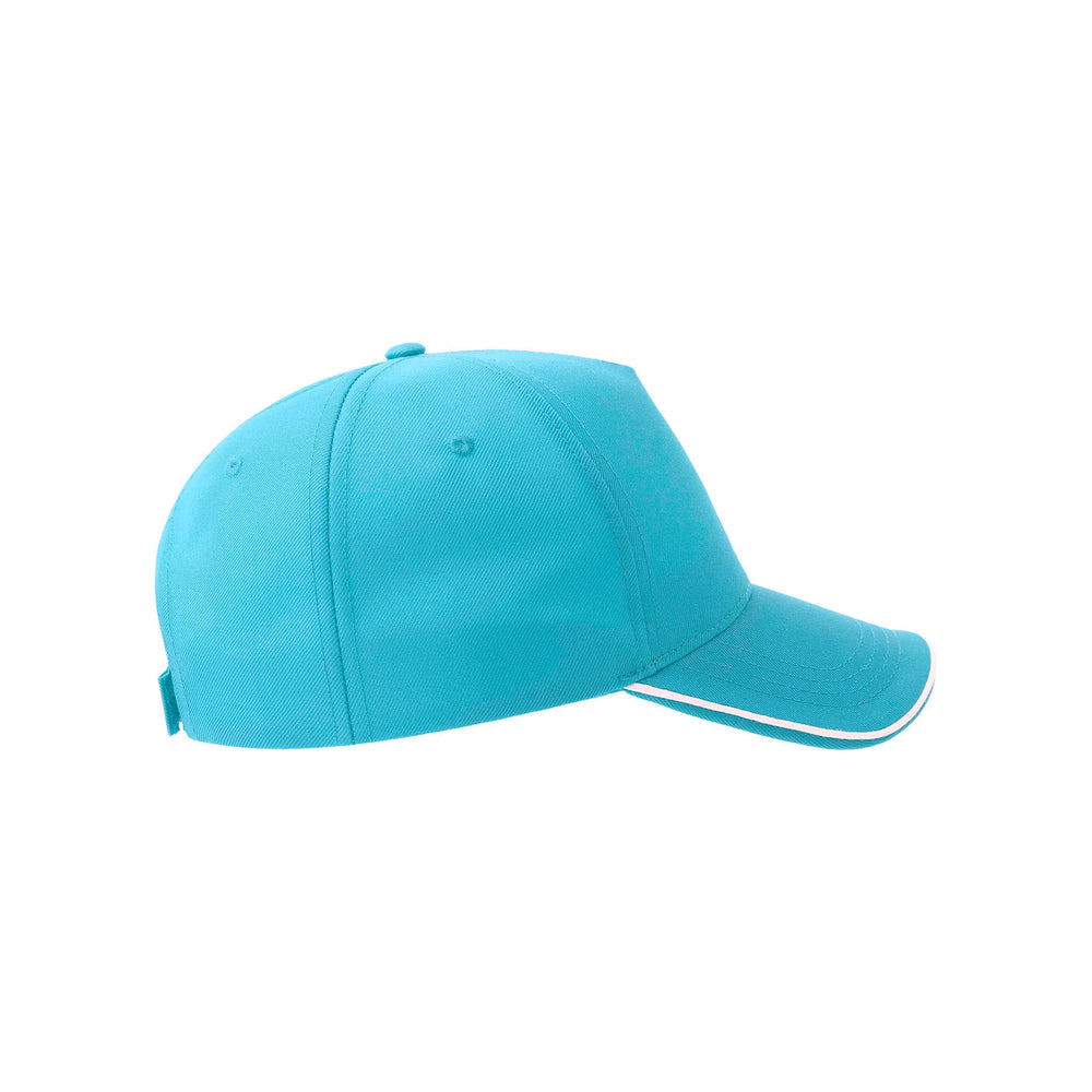 Recy Five Piping Cap van gerecycled polyester - Lichtblauw