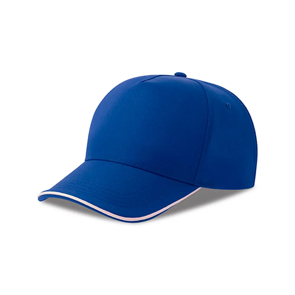 Recy Five Piping Cap van gerecycled polyester - Blauw